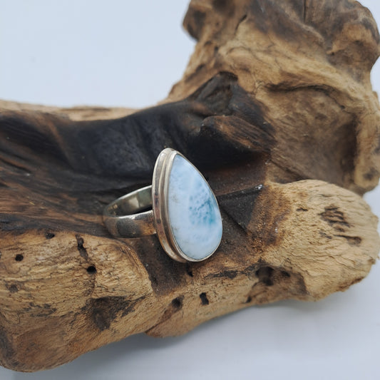 Anello con Larimar a goccia
