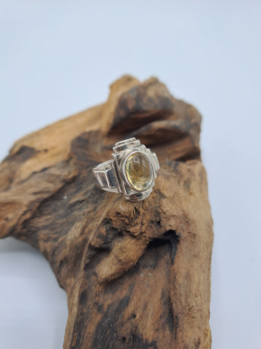 Anello "Croce" con Lemon Quartz