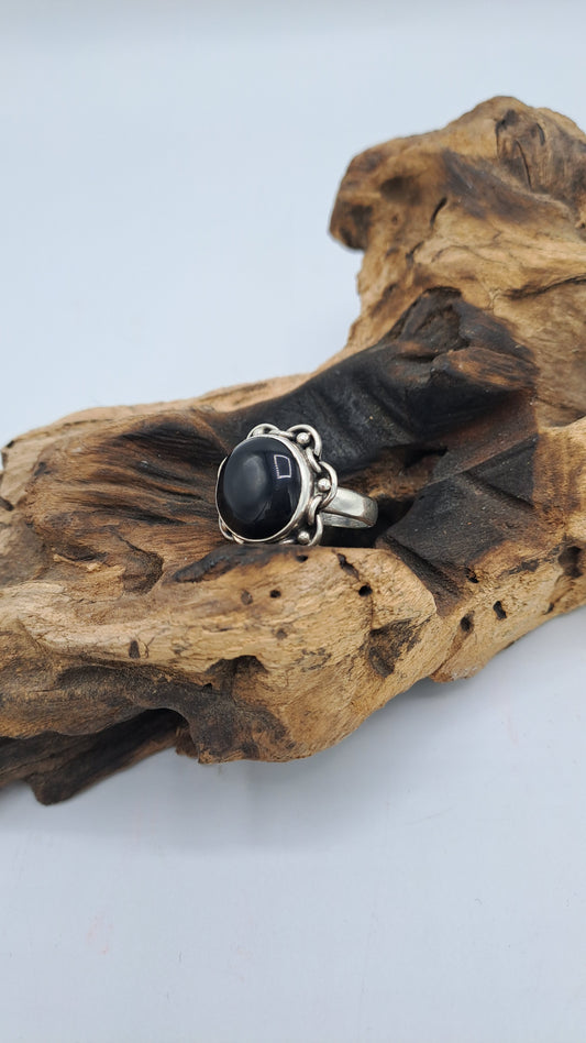 Anello Retrò con Onice Nero
