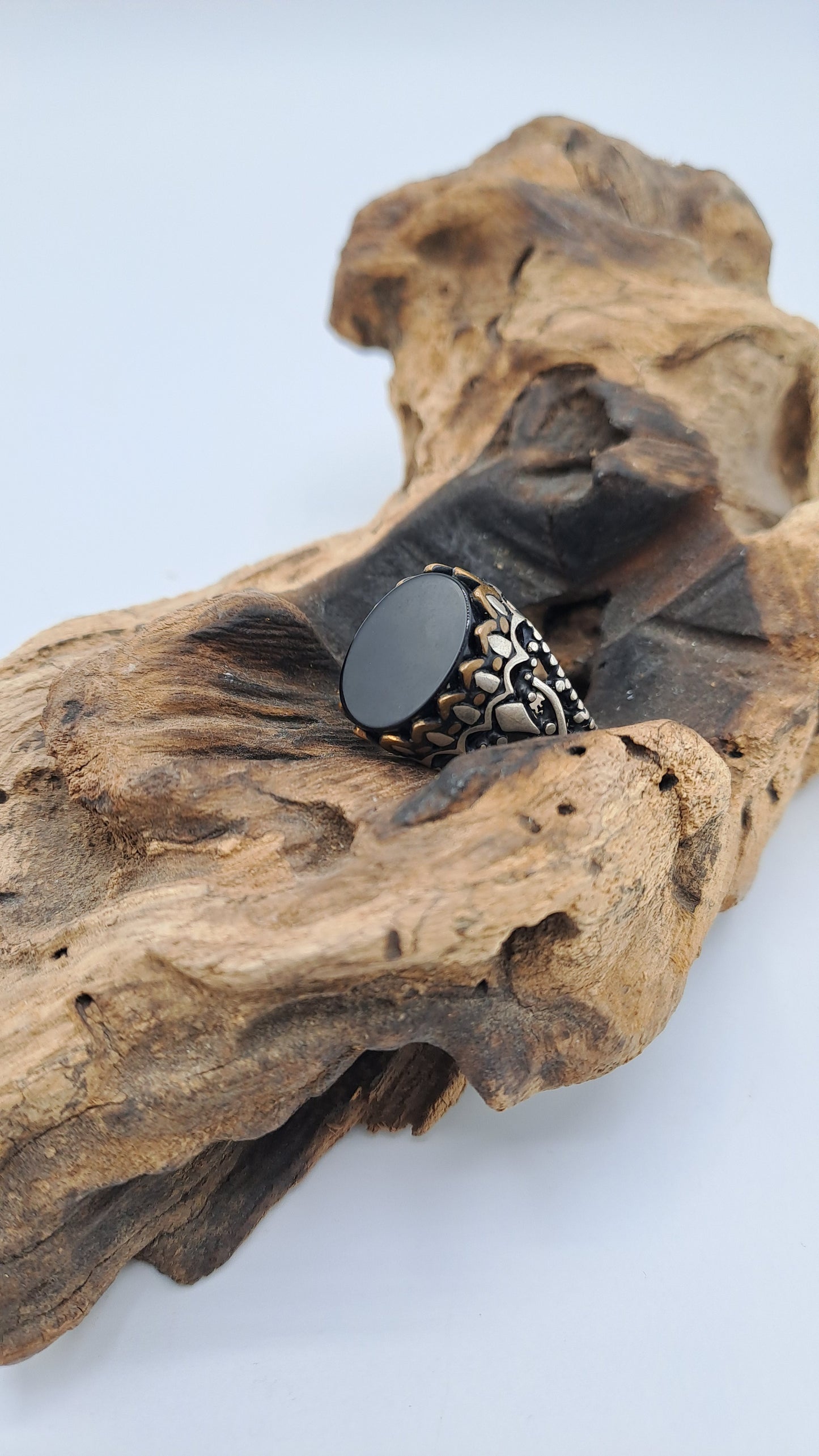 Anello Sigillo con Onice Nero